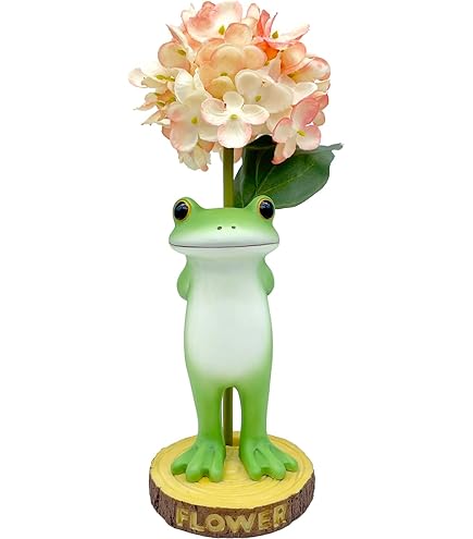 Amazon｜ダイカイ コポー 造花セット 花を持つカエル 8.4×8.4×16.1cm